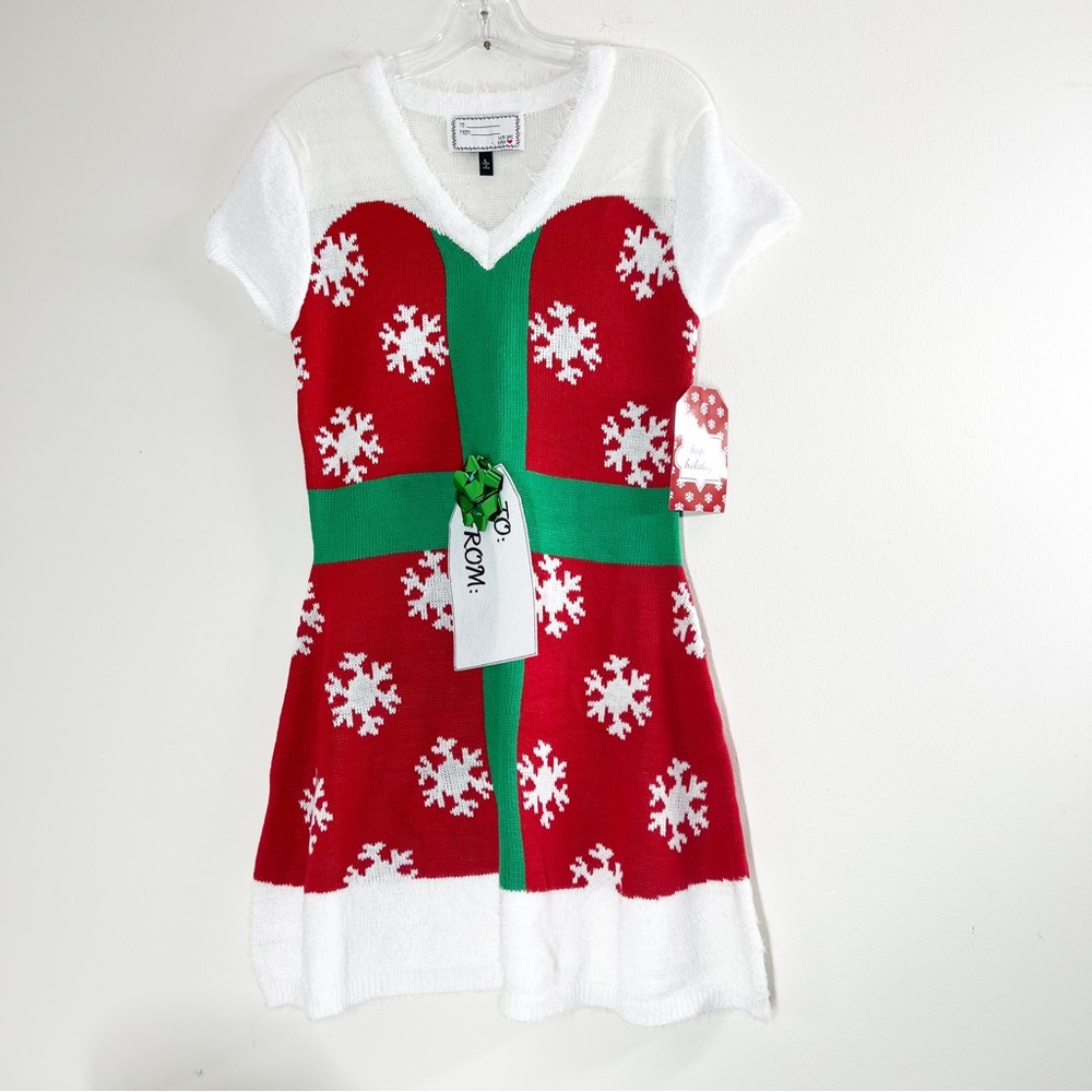 CHRISTMAS present wrapped up SNOWFLAKE dress party costume NWT size‎ SMALL